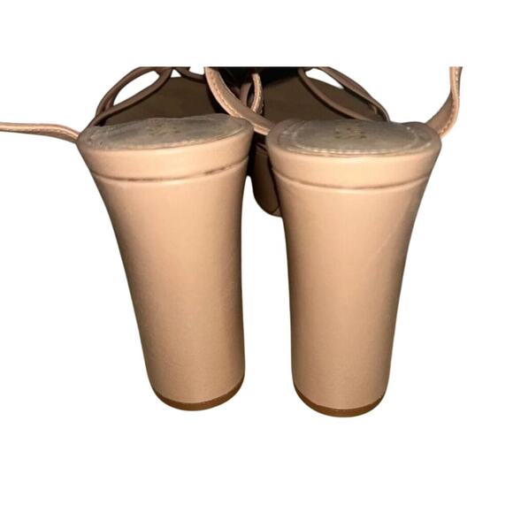 SCHUTZ Kelsie Platform Sandal Beige Leather Block Heel Strappy Sz 10.5B - Picture 3 of 4